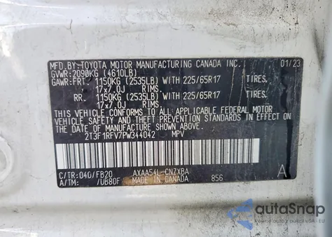 2023 Toyota Rav4 Le z USA, uszkodzony, nr VIN 2T3F1RFV7PW344042